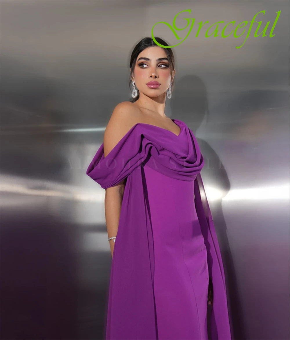Abito da sera con scollo a barca in chiffon con temperamento personalizzato Abito da cocktail delicato senza maniche Abiti da festa classici a sirena