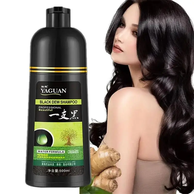 

500ML Black/Brown Herbal Hair Shampoo Hair Dye Shampoo in 5 Minutes Color Shampoo Covering White Hair Herbal Components