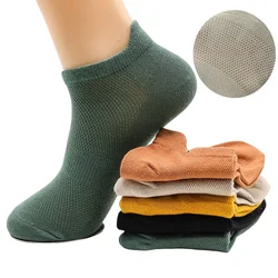 5 Pairs Sommer Männer 100 Baumwolle Kurze Mesh Socken Mann HarajukComfortable Einfarbig Casual Knöchel Socke Männlichen Net Sneaker Socke