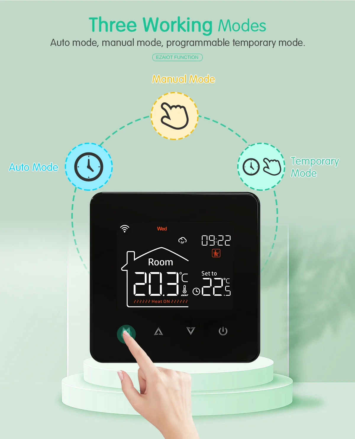 Tuya WiFi Smart Thermostat, Ferngesteuerter Temperaturregler, Sprachsteuerung für Google Home, Alexa, Alice, 16A Elektrische Fußbodenheizung, 3A Wasserheizung, Gasboiler-Thermostat – Detail 9