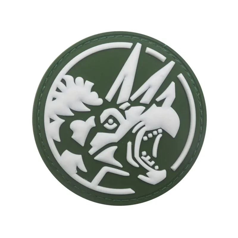 Dinosaur Hook & Loop Patch Custom PVC Rubber Raptor Luminous Morale Badge for Military Outdoor Tactical Backpack Helmet Armband