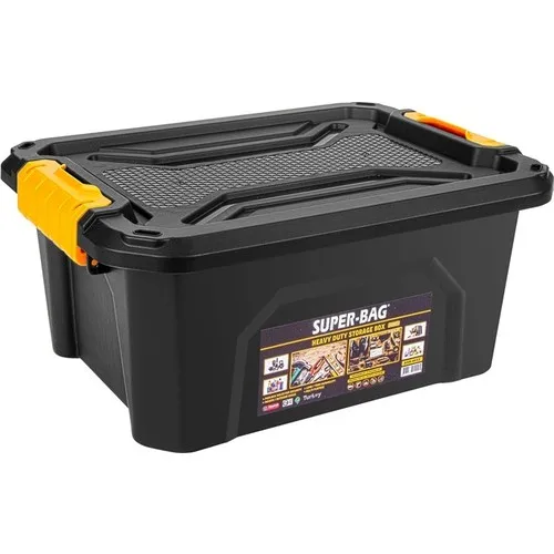 Hipaş Plastic-Black 12 Liter Storage Container With Lid-HS-4033