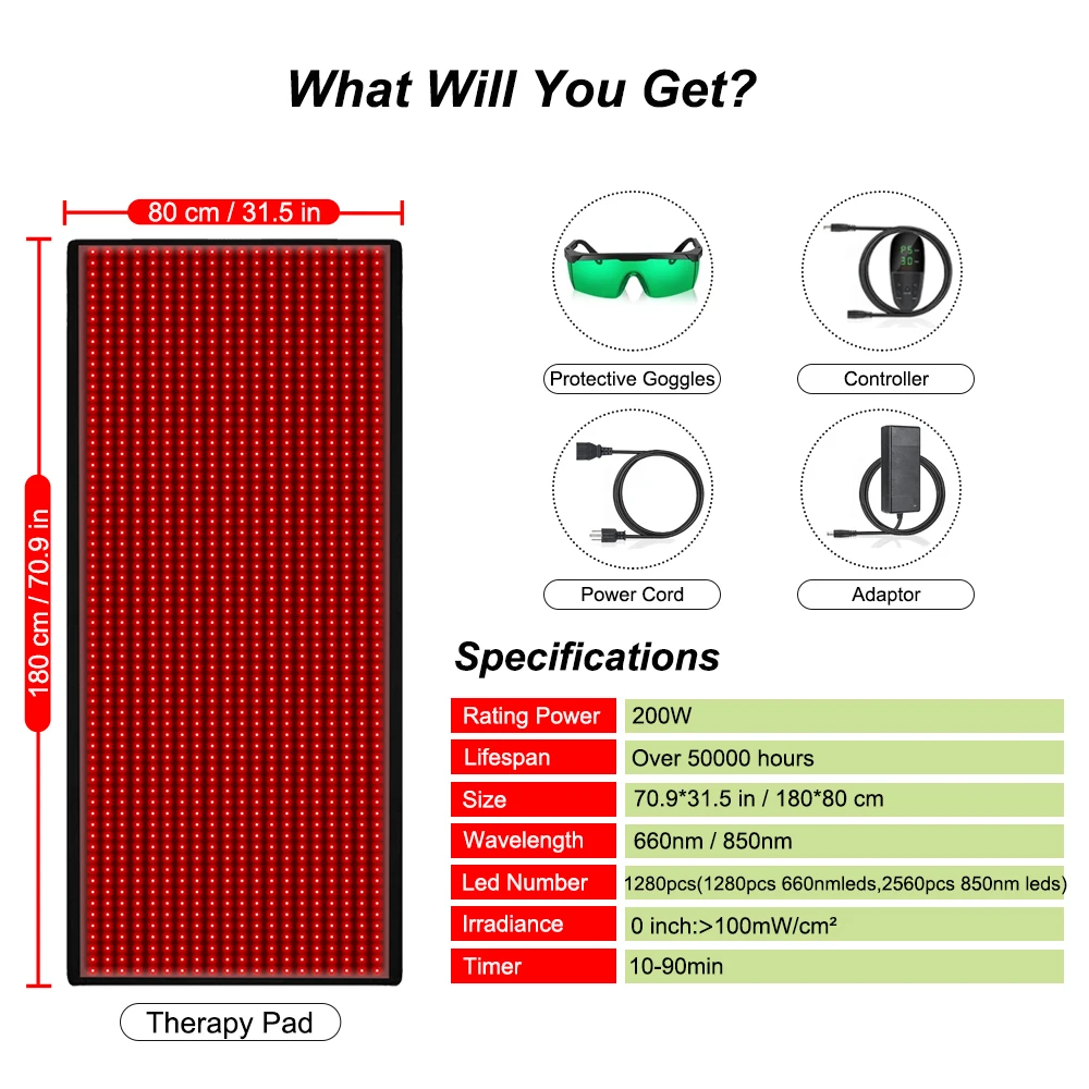 Esterilla de infrarrojos para terapia de luz roja, almohadillas LED grandes para todo el cuerpo, manta, dispositivo de relajación para el hogar,