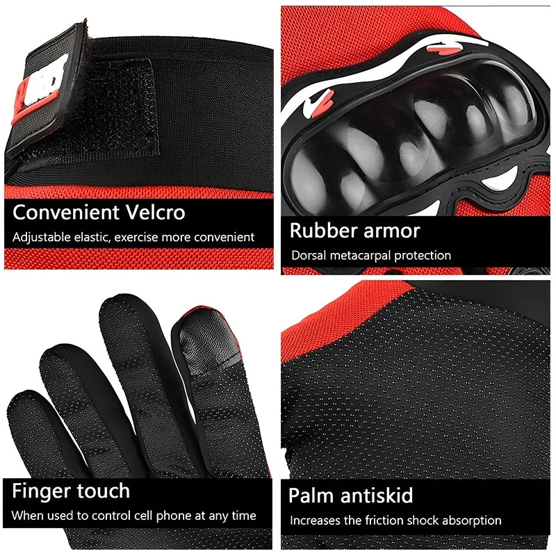 Motorcycle Gloves Breathable Full Finger Racing Hard Shell Gloves Outdoor Sports Protection Riding Cross Dirt Bike Gloves