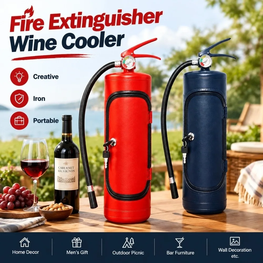 Unique Shape Wine Storage Boxes Iron Creative Wine Cooler Mini Lockable Wine Bottle Rack Outdoor Picnic