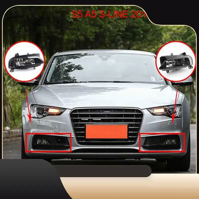 

A13Z-1 Set Car Front Bumper Lower Side Fog Light Lamp Replacement Parts For A5 Sport 2007-2017 8T0941699G 8T0941700G Left+R
