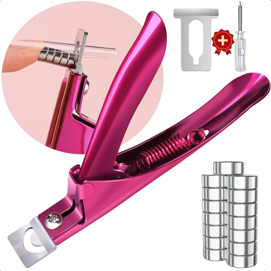 

Violet Red Premium Adjustable Nail Clippers with Magnets Sizers for Acrylic Nails Stainl Steel Nail Cutter Trimmer for Artifici