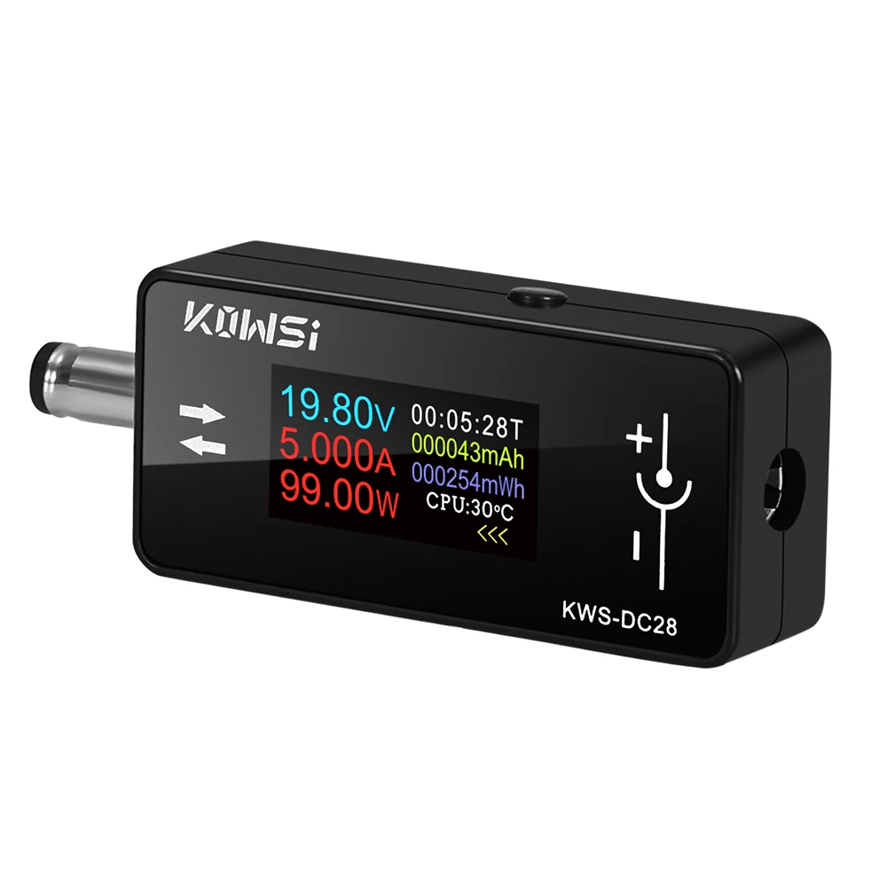 KWS-DC28 0,96 Zoll TFT High Definition Digital Display DC 5,5*2,5 Schnittstelle Tester DC 4~30V Spannung Amperemeter Leistungsmesser 0~12A