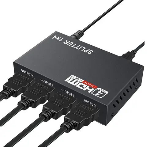 1x4 HDMI Splitter 1 in 4 out HDMI Video Splitter Full HD 1080P Duplicate Screen Monitor HDMI Switch for PC PS3/4 HDTV Projector