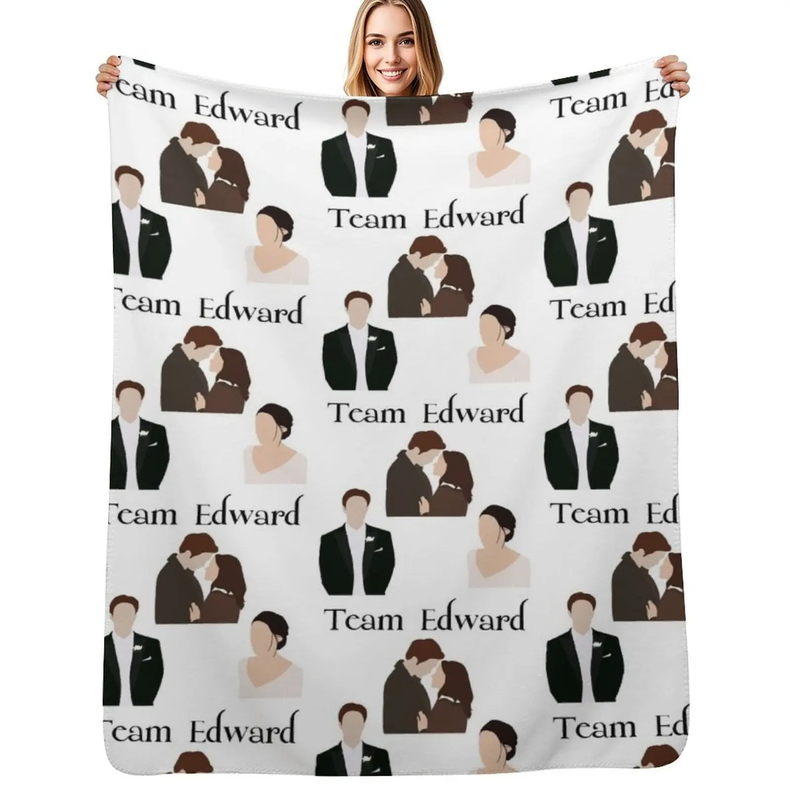 

Team Edward stickers pack twilight Throw Blanket Blankets For Bed Shaggy for winter Multi-Purpose Blankets
