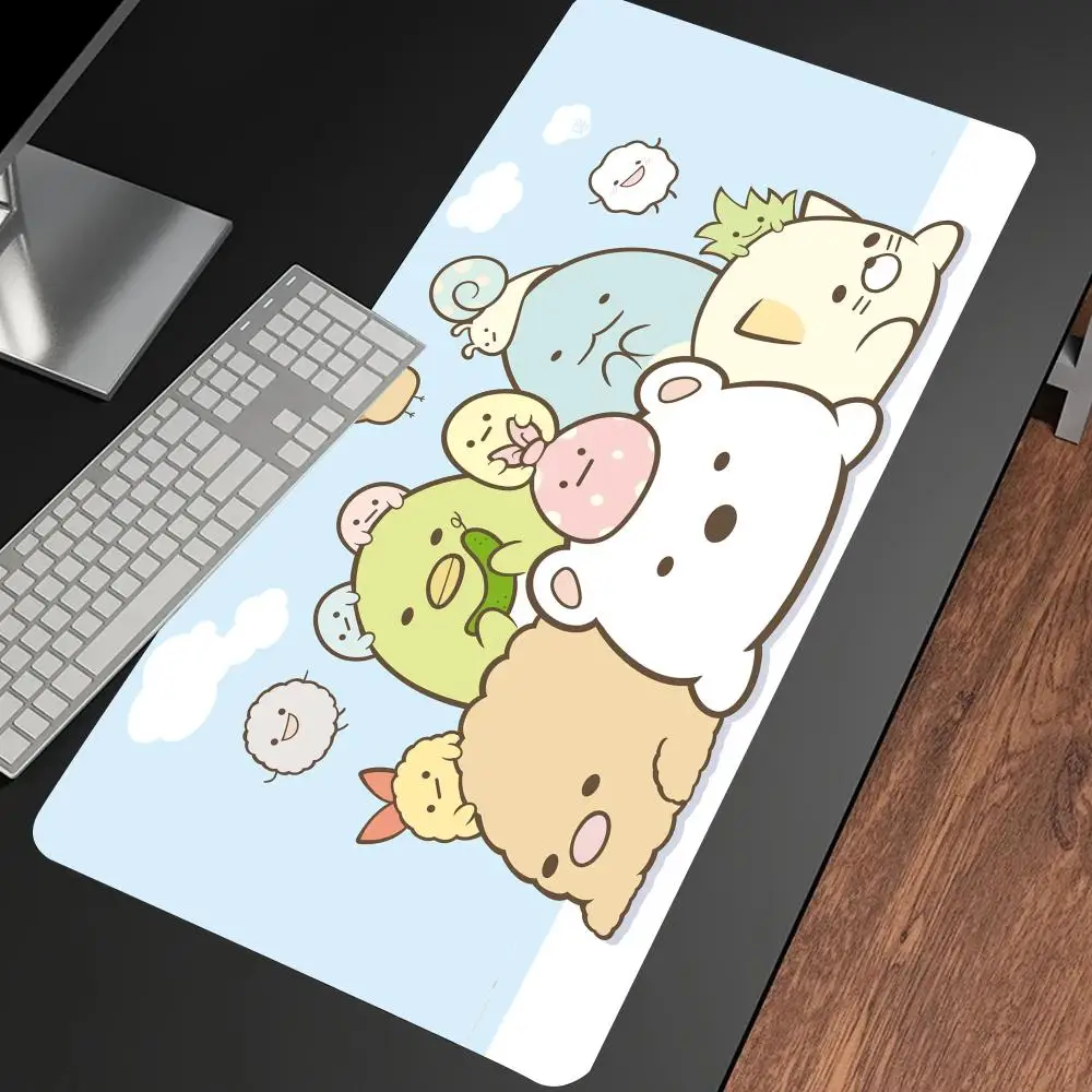 แผ่นรองเมาส์ sumikko gurashi แผ่นรองเมาส์บนโต๊ะลายการ์ตูนน่ารักแผ่นรองเมาส์คีย์บอร์ดสำหรับเล่นเกมขนาด XXL ขนาดใหญ่