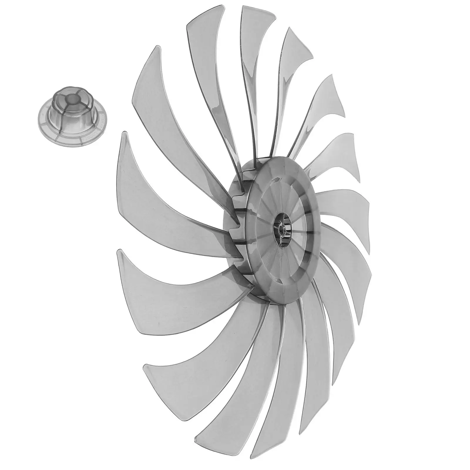 

Universal 14 Inch 15 Blades Fan Accessories for Standing Floor Table Wall Fans Replacement Black Transparent PP Material