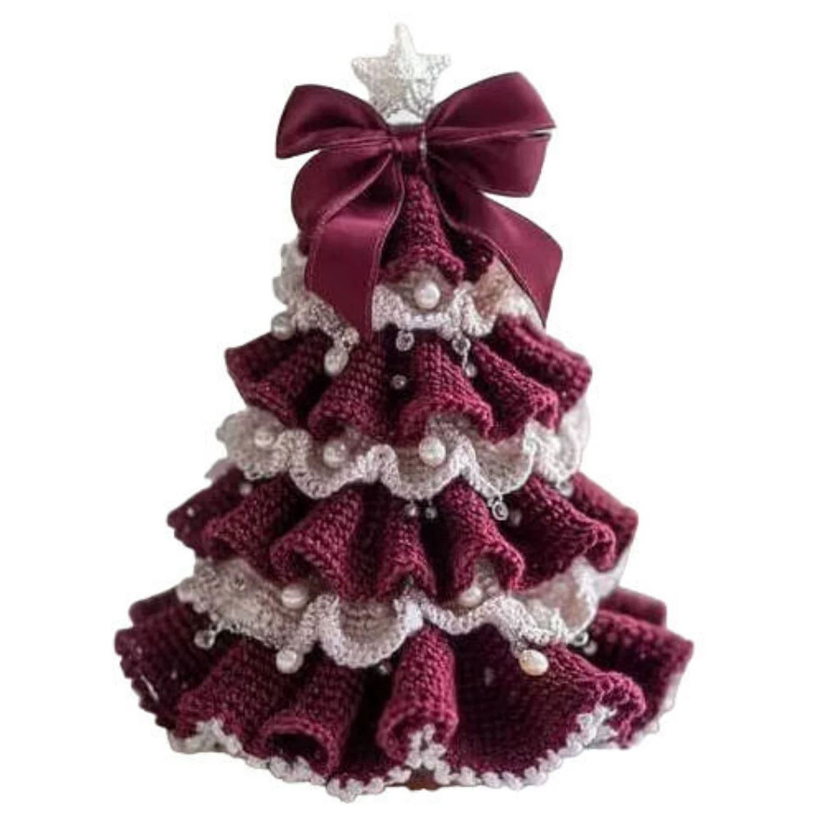 مجموعة شجرة عيد الميلاد الكروشيه DIY مع خطافات كروشيه وإبر المبتدئين في عيد الميلاد مجموعة أدوات عيد الميلاد للأصدقاء والعائلة #3