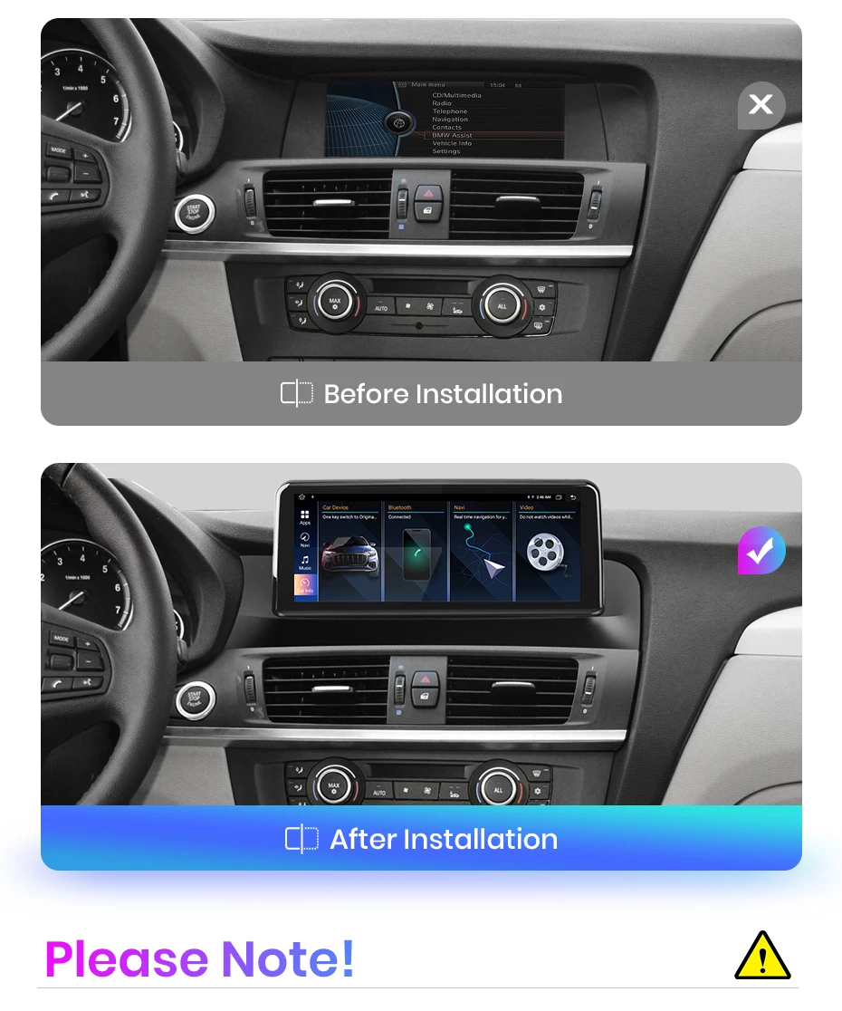 Junsun 8,8'' & 10,25'' Für Apple Wireless CarPlay Android Auto Autoradio Für BMW X3 F25 X4 F26 2011-2017 GPS-Navigation Multimedia-Player Touchscreen – Detail 1