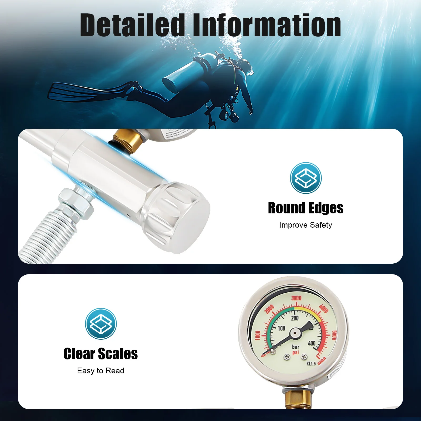 범용 4500 PSI 충전 어댑터 페인트볼 충전 다이빙 실린더 인플레이션 밸브(60cm 마이크로보어 에어 호스 포함)(CGA320)