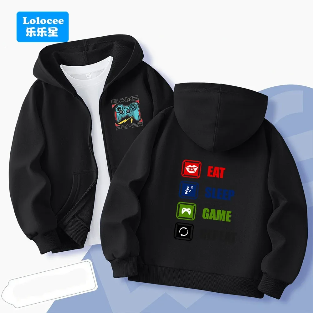 Boys' Fleece-Lined Zip-Up Hoodie (Autumn/Winter) – 