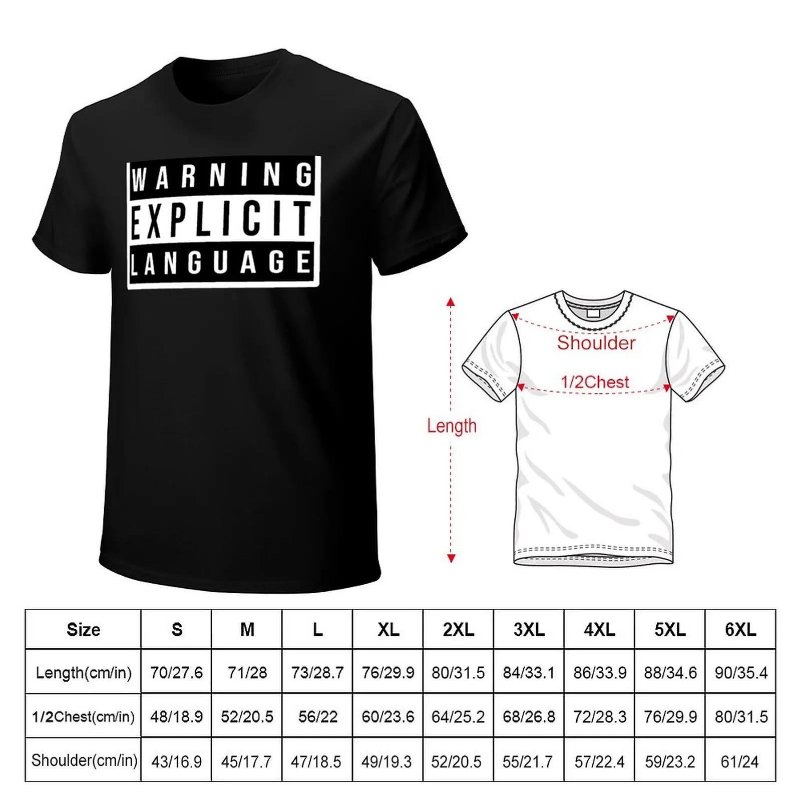 Warning Explicit Language Funny Warning T-Shirt Heavy Duty Casual Work Tee