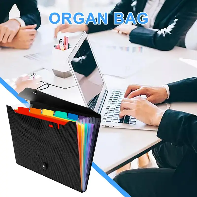 Sac de classement accordéon multicouche, documents format A4, accessoires de bureau