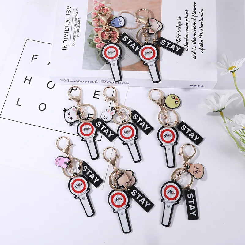 

Stray Kids Cartoon New Acrylic Three-Piece Keychain Key Ring Accessories Same as Merchandise Birthday Gift