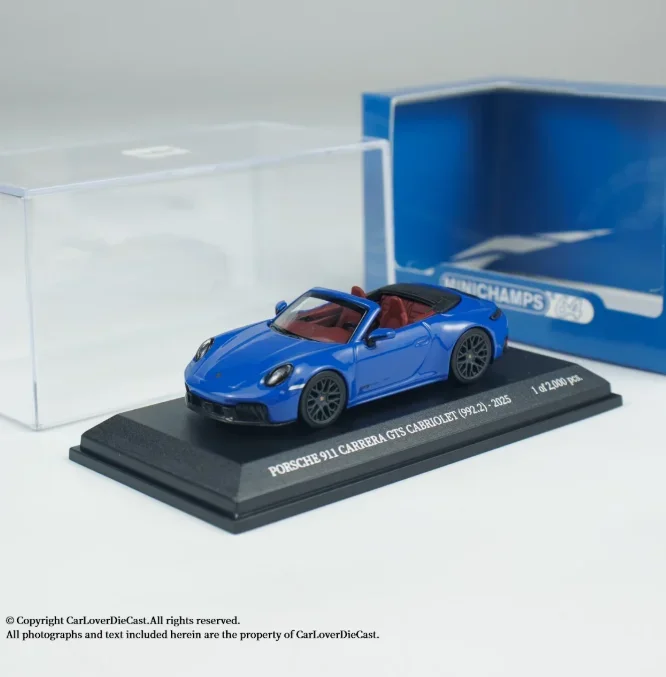 Minichamps 1/64 Porsche 911 (992.2) Carrera GTS Convertible DieCast Automodel Desktop Statische Auto Simulatie Collectie Auto's Gift