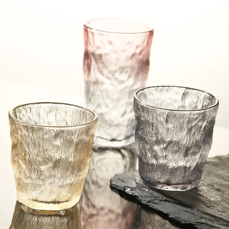 Mug, Coffee Cup, Glacier Patterned Glass,Household High-value Cup,Water Cup, Summer Juice Cup,Beer Cup Glass Cups Cocktail Glass