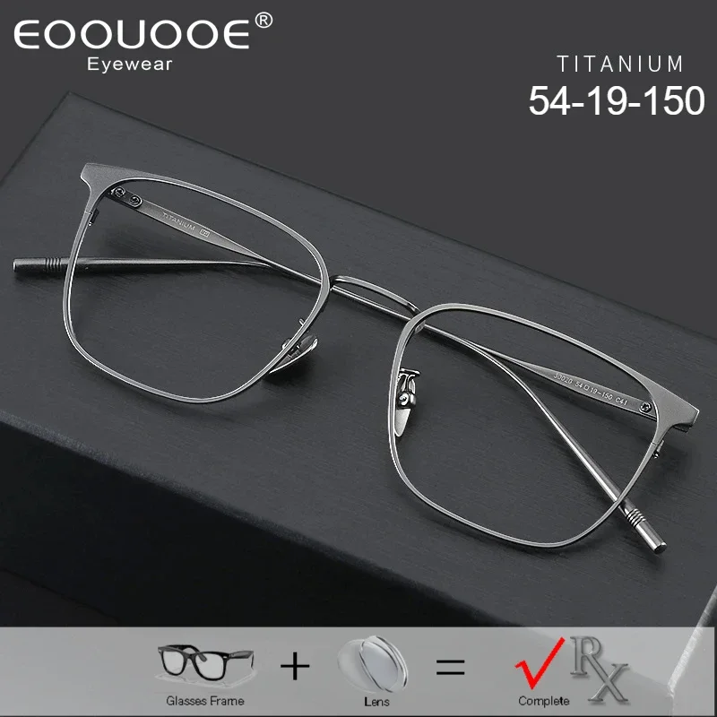 Titanium Square Progressive Prescription Glasses Men Anti Blue Light/Photochromic Optical Prescription Myopia Reading Eyeglasses