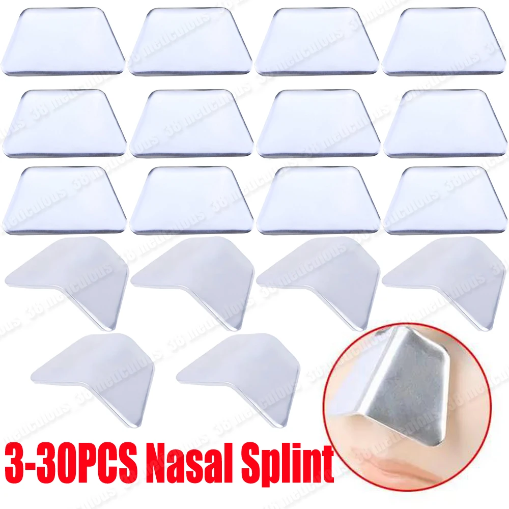 

3-30PCS Trapezoid Nasal Splint Nose Job Medical Rhinoplasty Splint Ortho Immobilized Nasal Fracture Therapy Splint Adhesive Tape