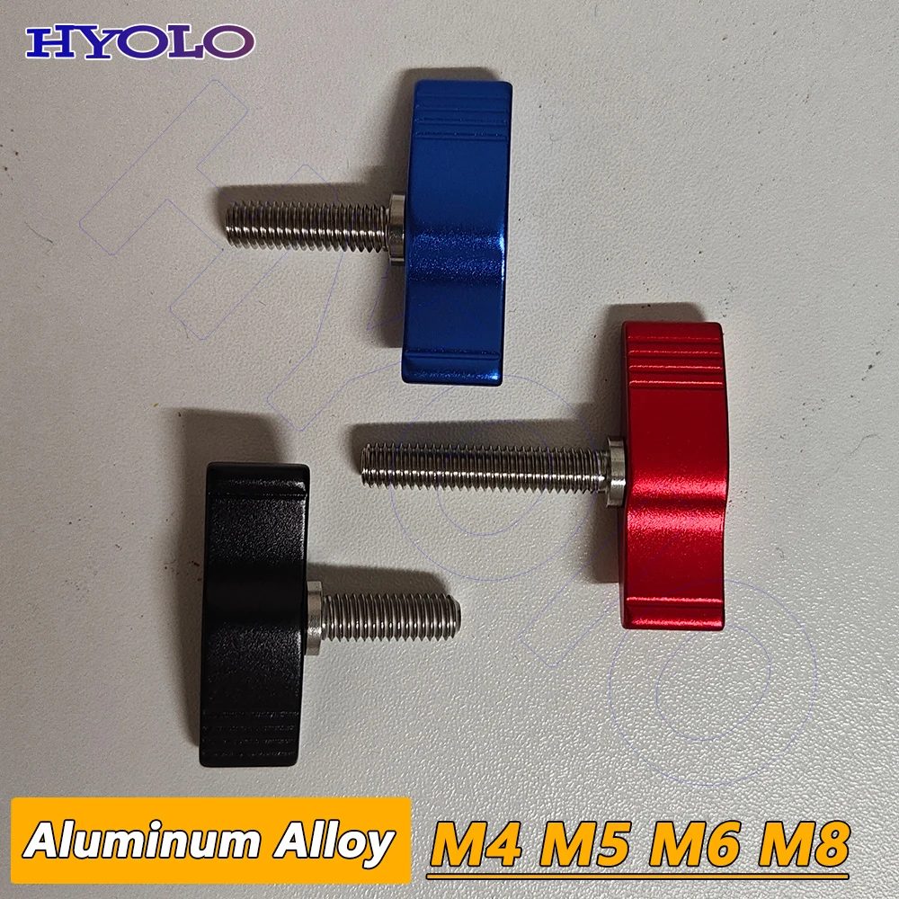 1PCS Aluminum Alloy Thumb Screws Butterfly Shape Screw Adjustable Handle Knob Tighten Bolts M4 M5 M6 M8 1/4