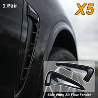 For BMW X5 F15 X5M 2014-2018 ABS Black/Carbon Fiber car shark gill side fender vent sticker Auto Accessories