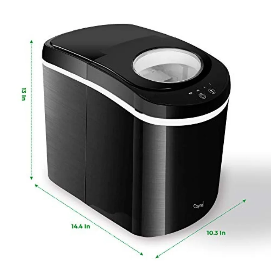 Countertop Ice Maker Machine 9 Ice Cubes Ready in 6 Mins - 26LBS/24Hrs, LED Indicator Lights Compact Portable Ice Cube Maker wi