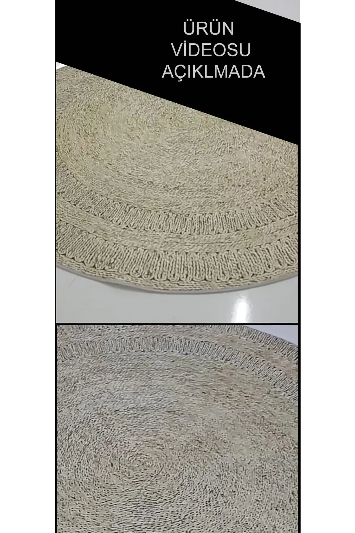 Dovi wicker Model patterned round carpet easy to clean leather non-slip-based carpet