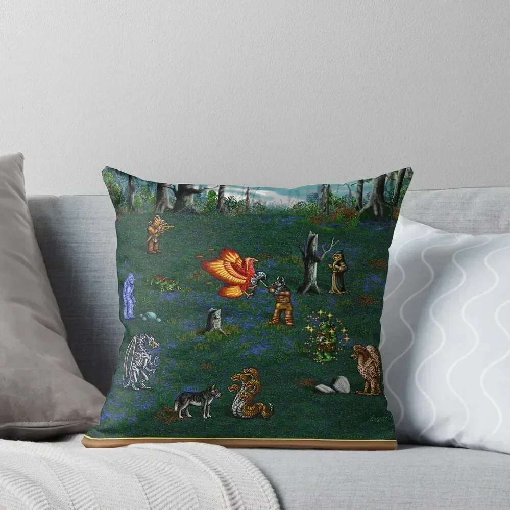 Heroes of Might and Magic II Battlefield Throw Pillow Sofa Cushions Cover Anime pillow