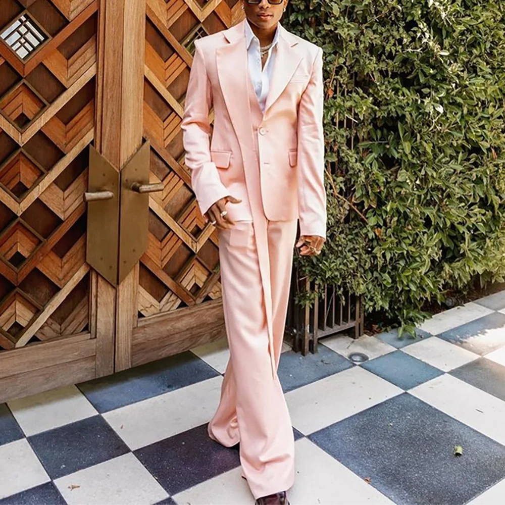 

Уникальный дизайн, шикарный костюм для мужчин, однобортный, с лацканами, элегантный, из двух предметов, прямой, на улице, на каждый день, в социальном стиле, повседневный комплект