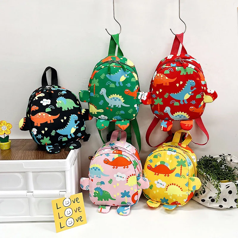 Baby Cute Cartoon Dinosaur Backpacks Nylon Kindergarten Schoolbag Adjustable Animals Kid Backpack