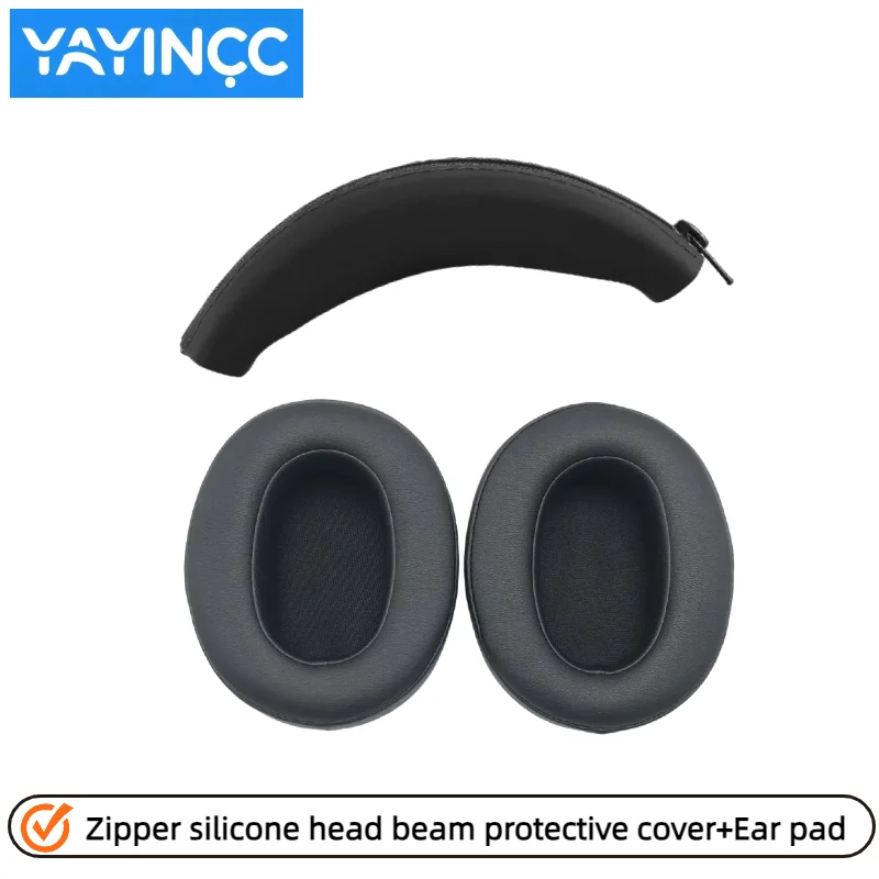 YAYINCC Ersatz-Ohrpolster aus weichem Schaumstoff / Silikon-Reißverschluss-Kopfbügelschutz für SONY WH-XB900N Gaming-Headset – Detail 4