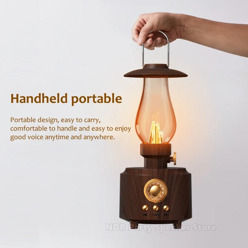 

Vintage Kerose Lamp Audio Indoor and Outdoor Universal Speakers Bluetooth 5.3 Speaker Wireless Soundbox Travel Music Player
