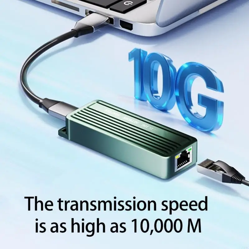 

Двухпортовый преобразователь USB C в RJ45, гигабитный проводной сетевой адаптер 10 Гбит/с, алюминиевые вилки Play F19C