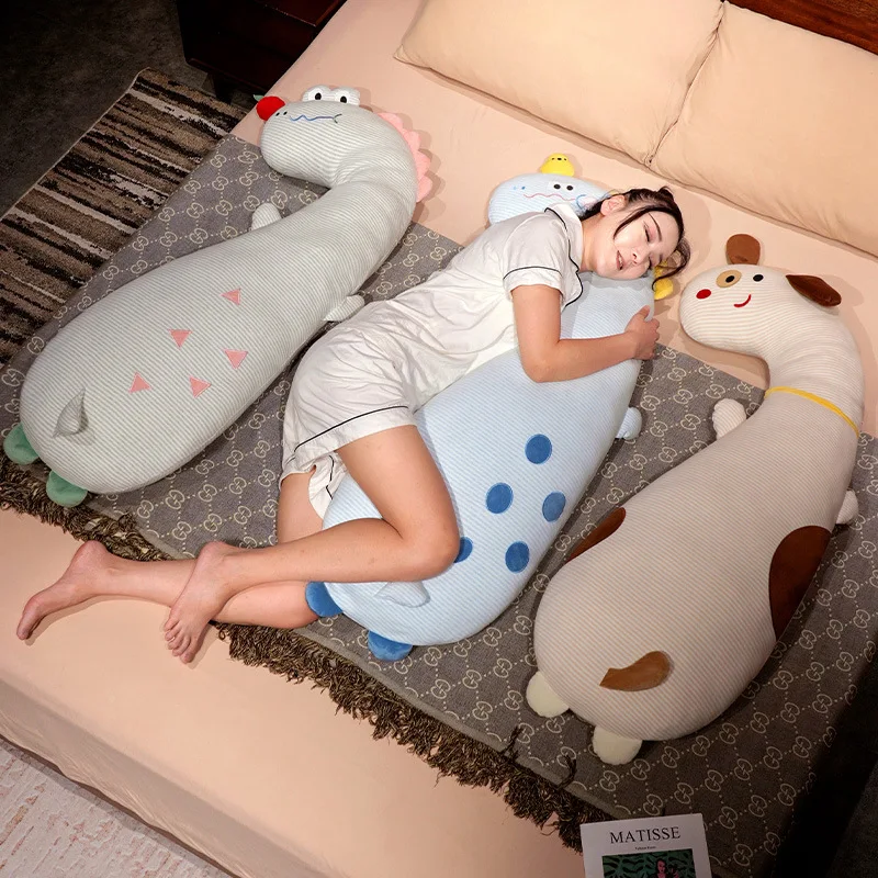 New 120CM Long Cute Dinosaur Dog Plush Toy Soft Cartoon Animal Crocodile Plush Doll Boyfriend Pillow Birthday Gift