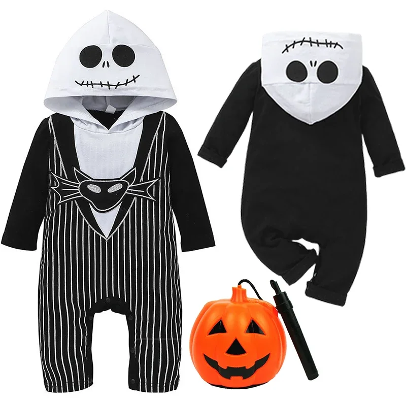 Baby-Skelett-Halloween-Kostüm, Kapuzen-Langarm-Strampler für Kleinkinder, Festtagsparty-Cosplay-Kostüm – Detail 2
