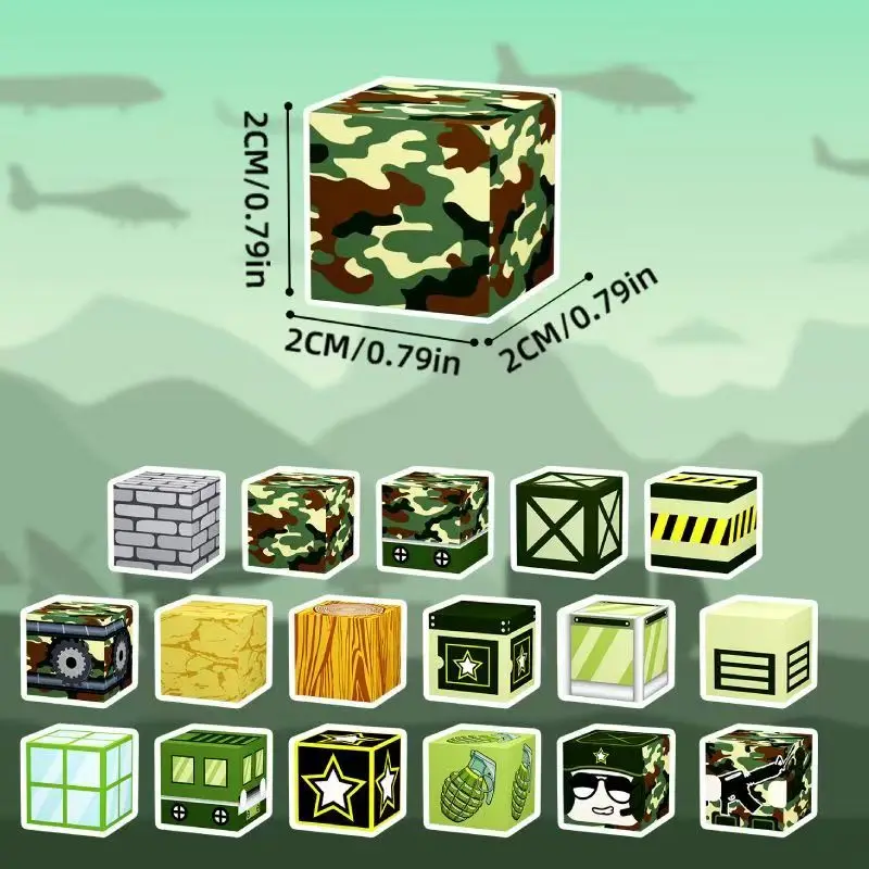 Blocos magnéticos do mundo militar-blocos de construção de montagem multiformato de ímã forte-brinquedo interativo de cena diy para pais e