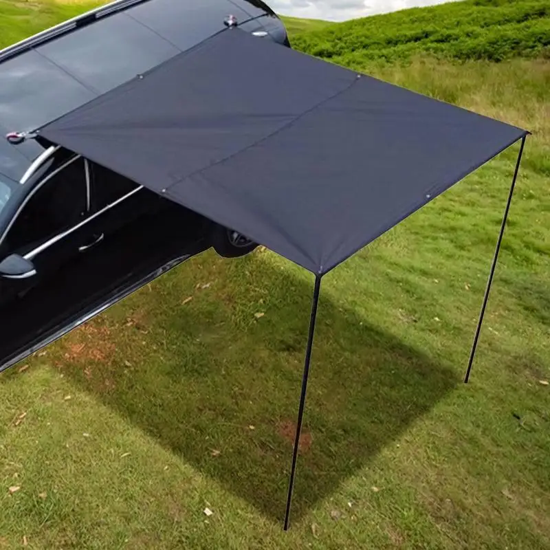 Imagem -03 - Car Side Tarp com Pole Rope Peg Ventosa Grupo Outdoor Camping Tent Sun Shelter Toldo do Carro Impermeável Telhado Sun Shade