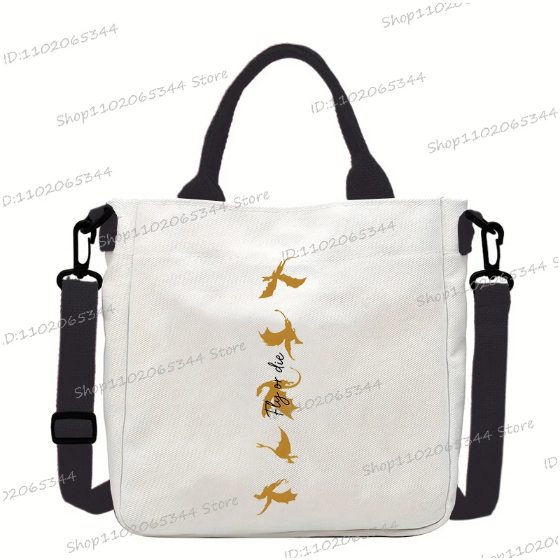 Vitnage Style Fourth Wing Crossbody Bags For Women Men Harajuku  Basgiath War College Pattern Handbags Teen Shoulder Bag