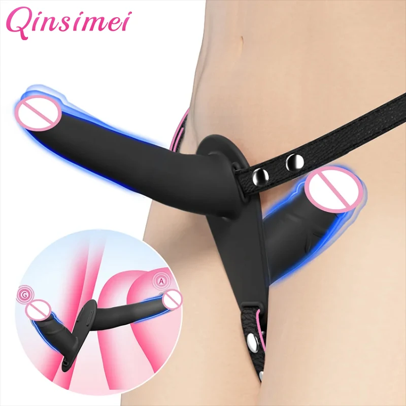 حزام على يمكن ارتداؤها مزدوج الاختراق الديك G-بقعة دسار سراويل للسحاقيات الشرج جهاز تدليك للمهبل الأزواج الجنس لعب منتجات الكبار #1