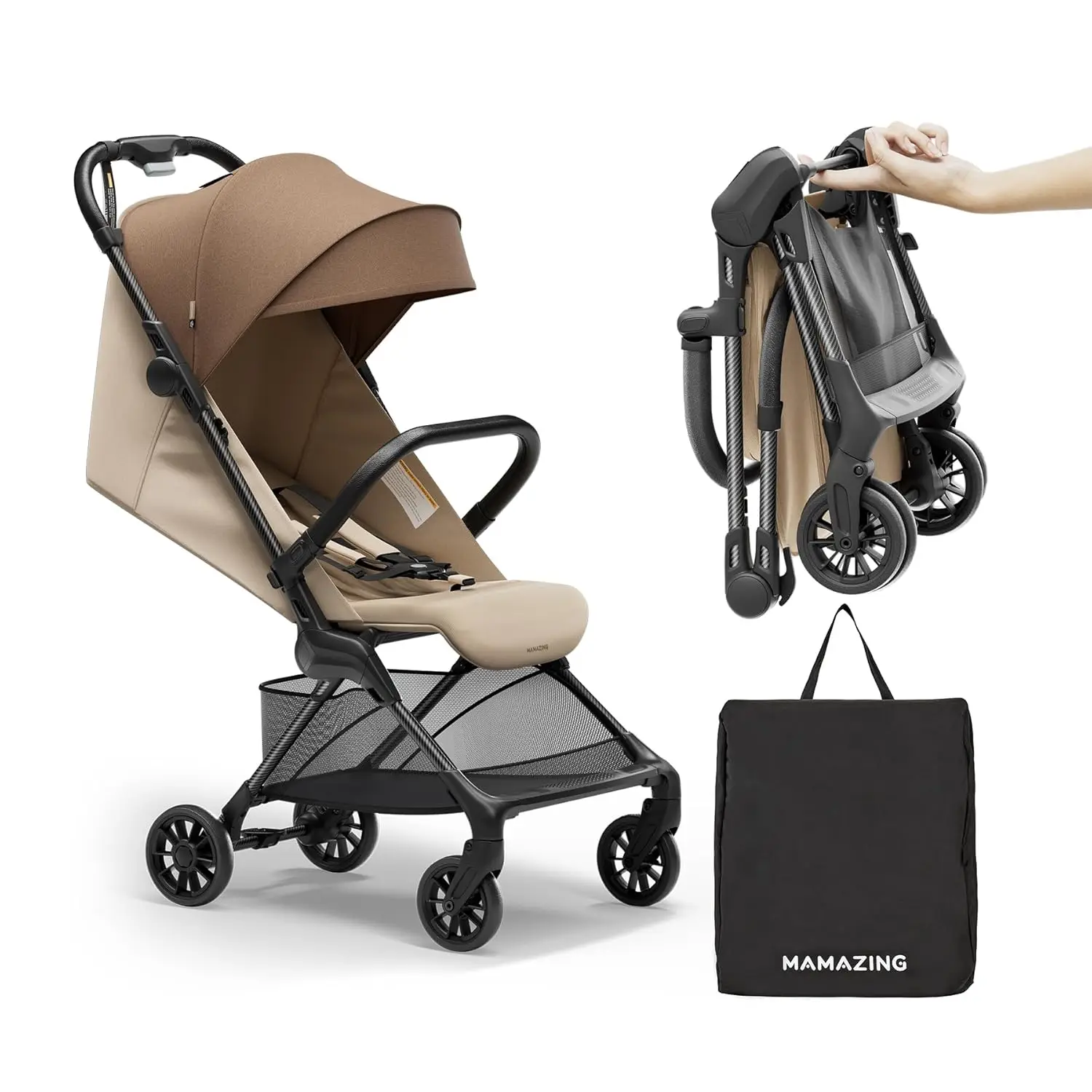 

Ultra Air X Travel Stroller - Ultra-Lightweight Under 10 lbs, Carbon Fiber Frame & Airplane Friendly, Lightweight Stroller