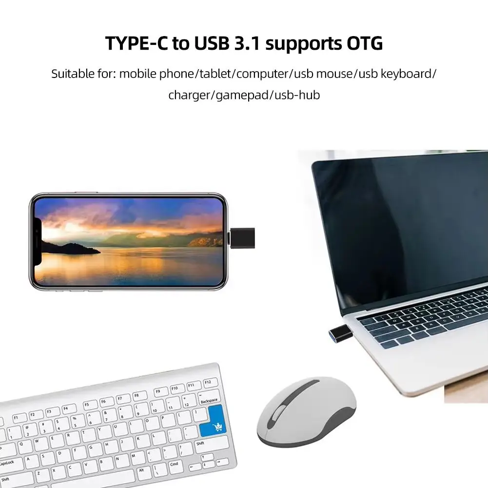 Adaptador USB 3.2 Tipo C OTG 10 Gbps USB-C para USB A conversor adequado para Macbook Samsung Xiaomi Huawei USBC OTG Connector