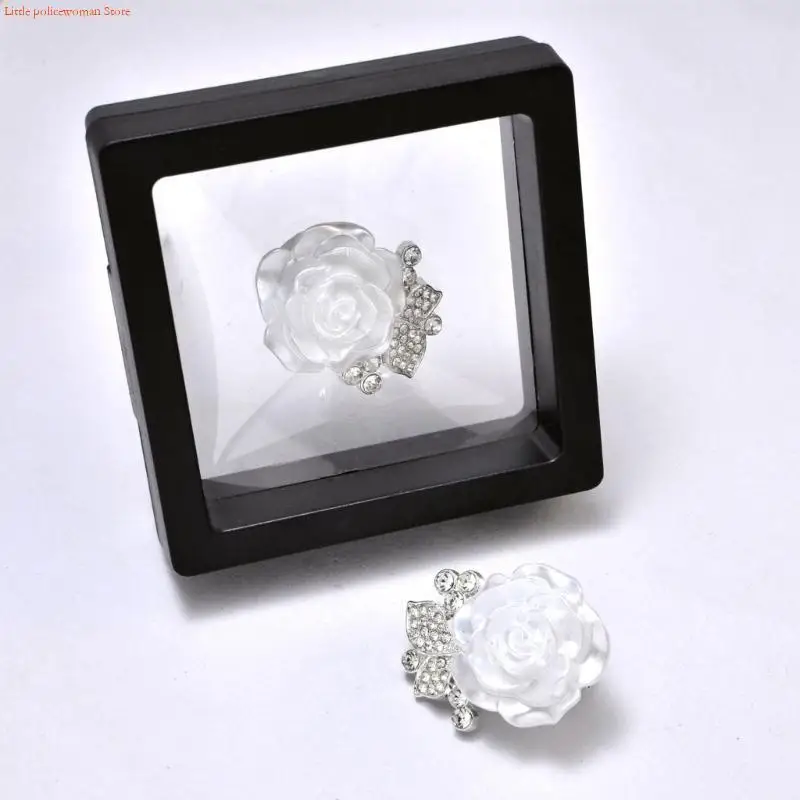 F92D Pack of 2 Elegant Button Covers with Camellia Flower for Mens Womens Shirts