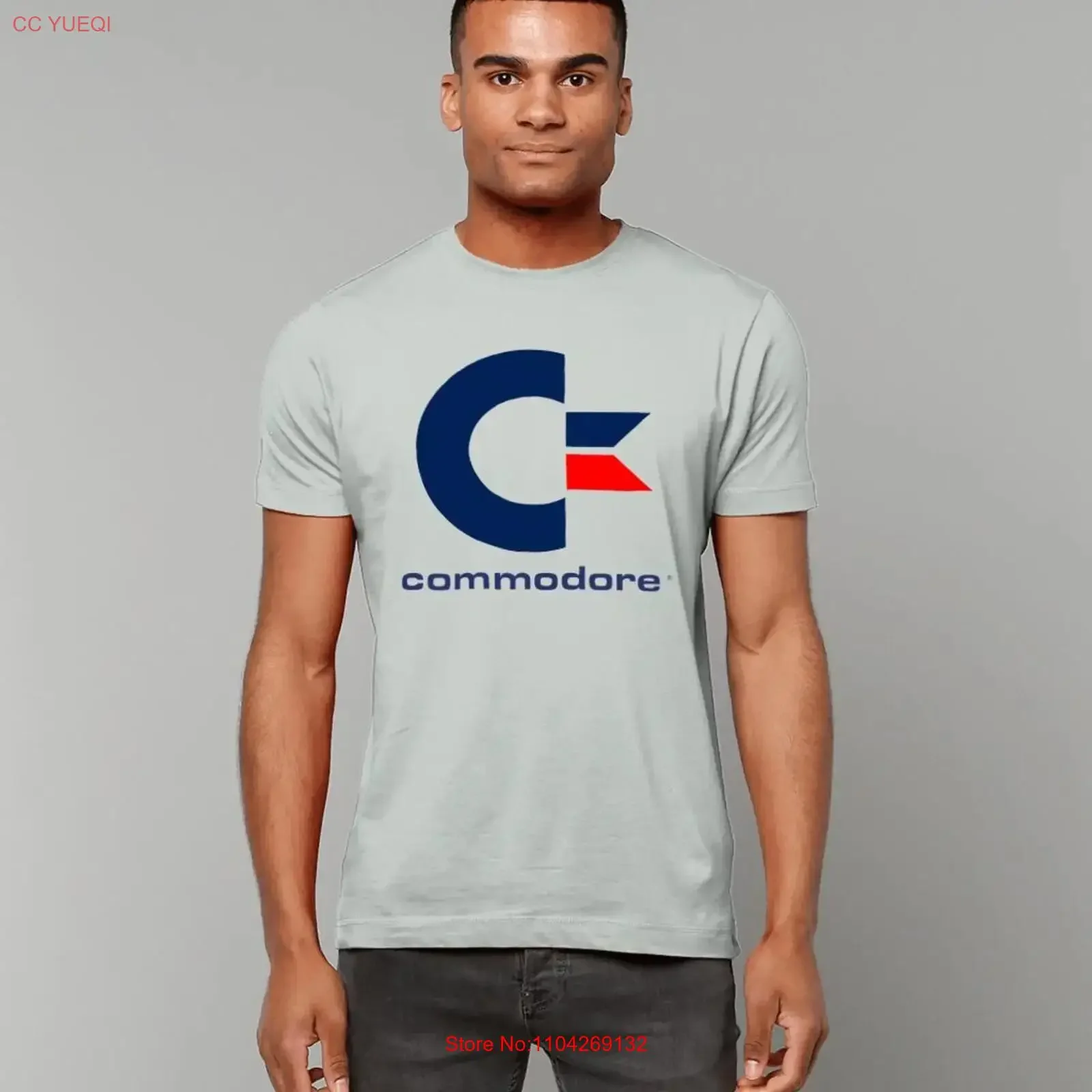 Commodore 64 Large C logo Retro T shirt vintage Washed Top For Everyday Wear Unisex Stretched designer clothes Soft streetwear