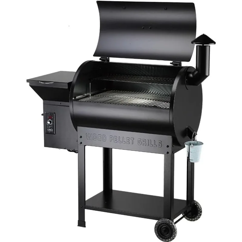 8-IN-1Pellet Smoker Grill PID Control,Rain Cover,700 Sq.in Cooking Area for Outdoor BBQ,Accurate Temperature Control