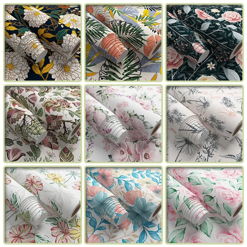 Plant Floral Wall Stickers Self Adhesive Home Bedroom Living Room Decor Waterproof Moisture Proof Wallpaper Closet Furniture ...