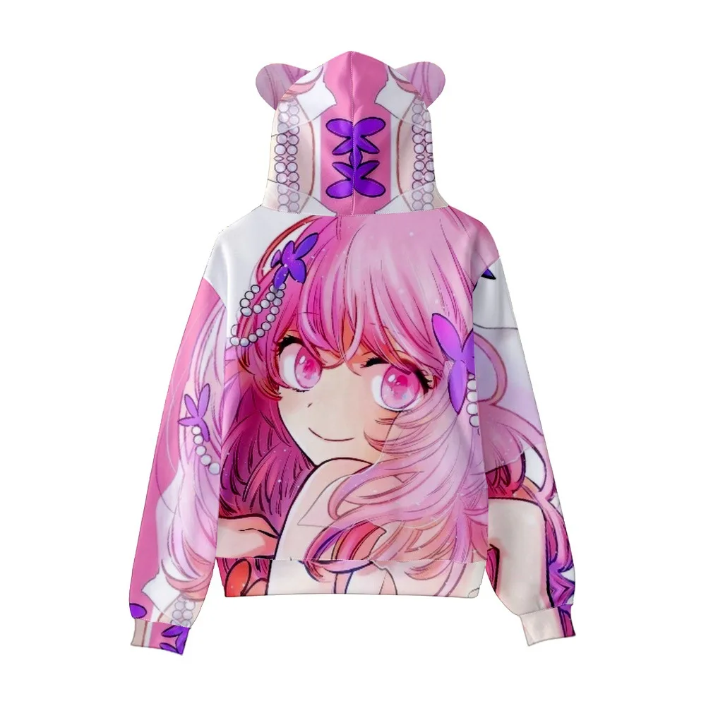 Adorable OSHI NO KO Element Print Cat Ear Hoodie Sweatshirt for Women